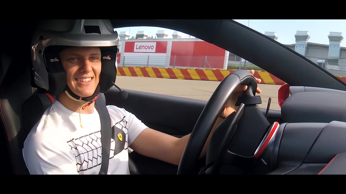 Watch Mick Schumacher Hustle the Ferrari F8 Tributo Around the Fiorano Test Track