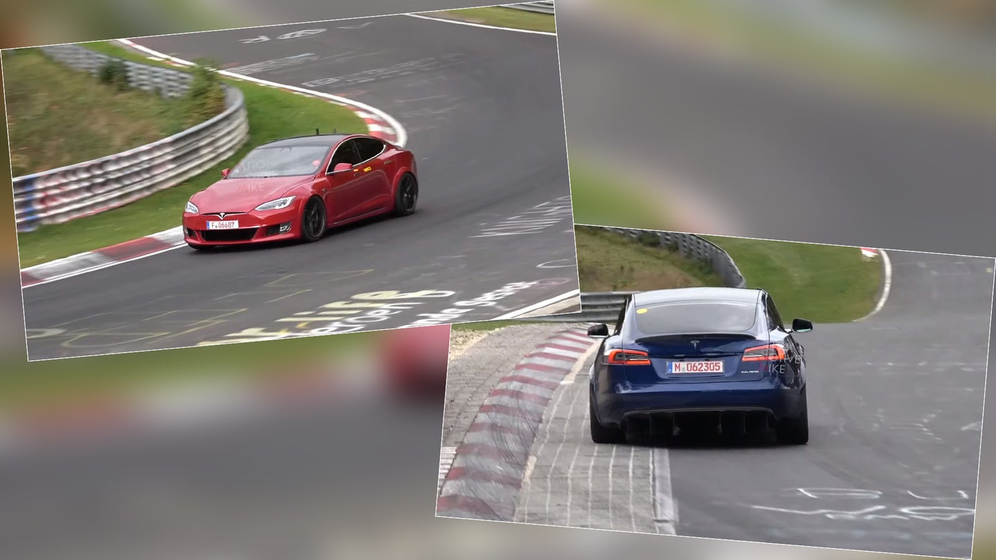 Two Tesla Model S Plaid Prototypes Spotted Back In Action at Nurburgring Nordschleife