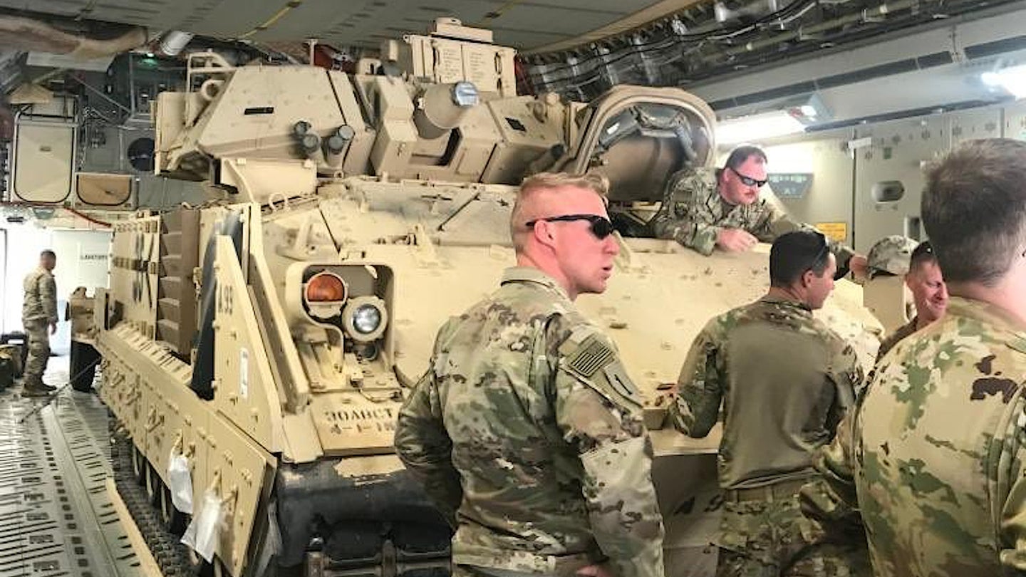 Army National Guard Bradley Fighting Vehicles Are Now In Syria Guarding Oil And Gas Fields