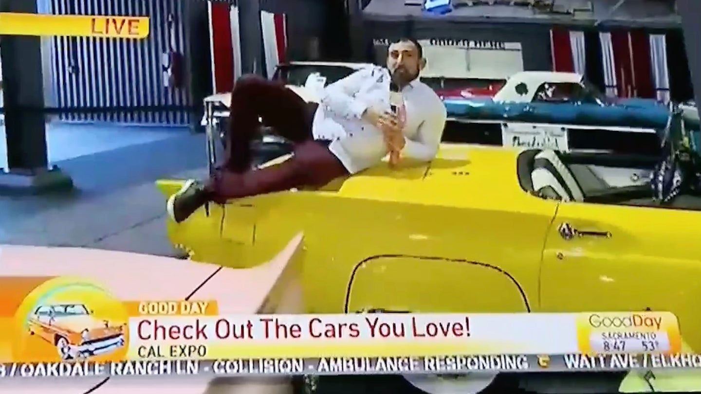 Reckless Newscaster Fired After Climbing on, Damaging Cars at Auto Show on Live TV