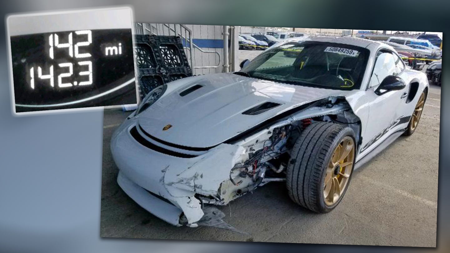 Cry Over This Wrecked 2019 Porsche 911 GT3 RS with Just 142 Miles