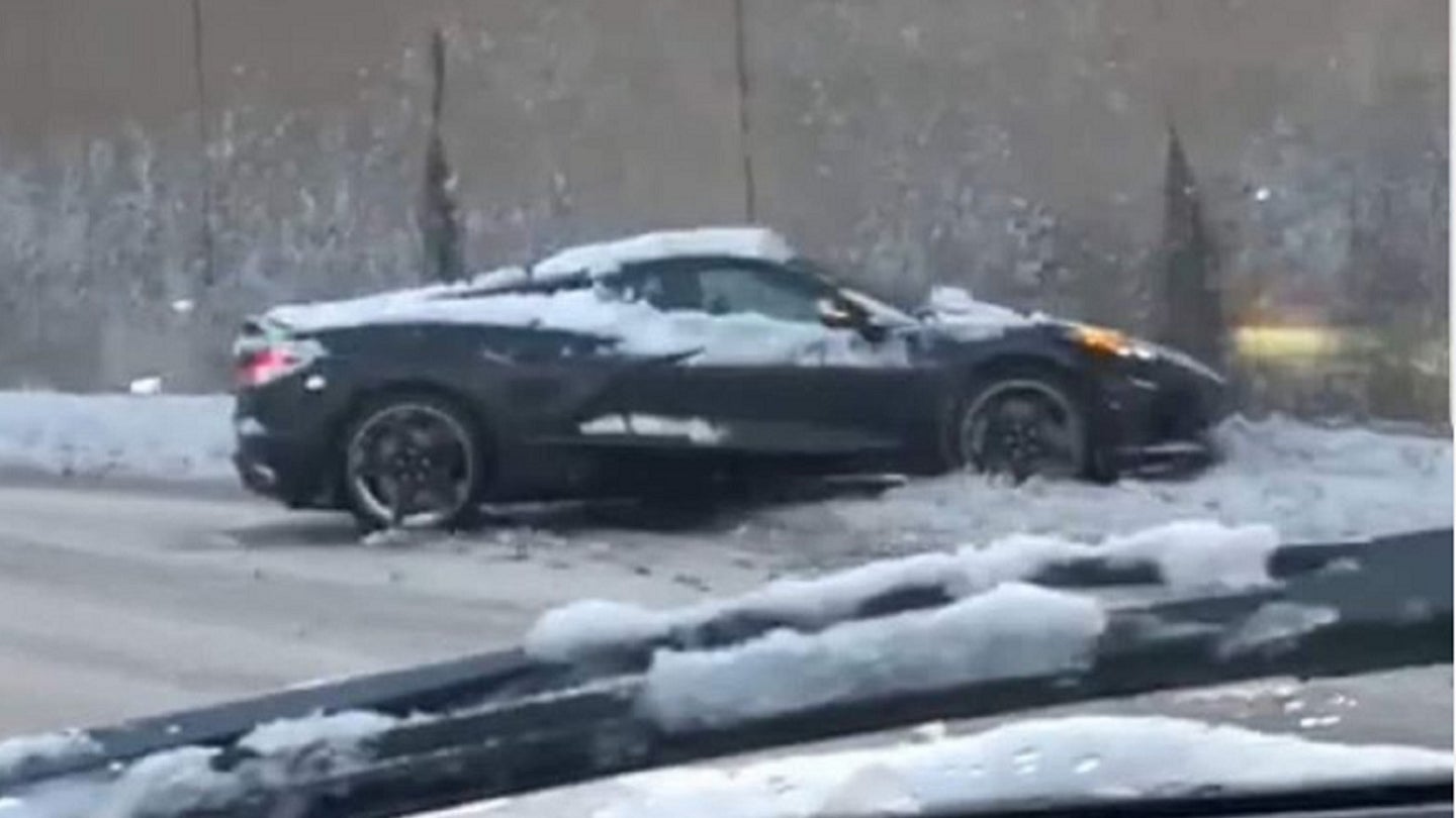Pre-Production 2020 Chevrolet Corvette C8 Crashes During Michigan’s First Snow