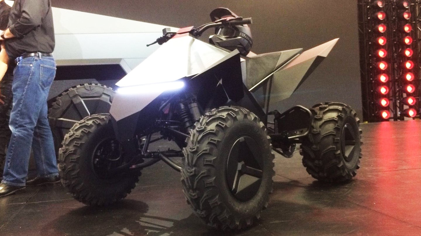 It Looks Like the Tesla Cyberquad ATV Is Actually a Yamaha Raptor Underneath