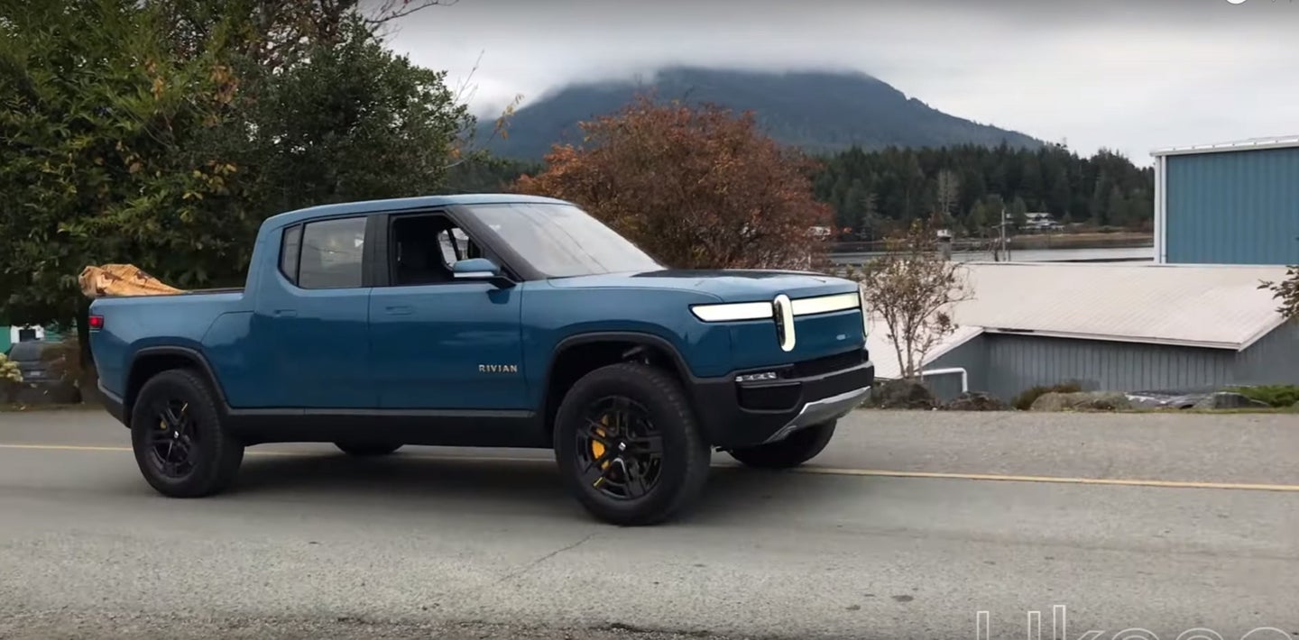 Undisguised Rivian R1T Electric Pickup Truck Spotted Testing in Canada