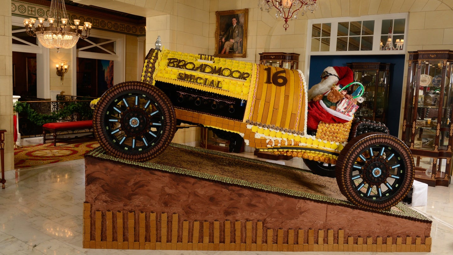 Speed Toward Christmas in this Life-Size Gingerbread Pikes Peak Race Car