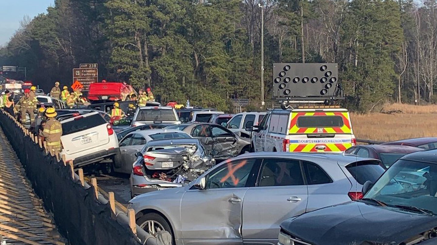 Aftermath of 63-Car Pileup Closes Virginia Interstate Amidst Hectic Holiday Traffic