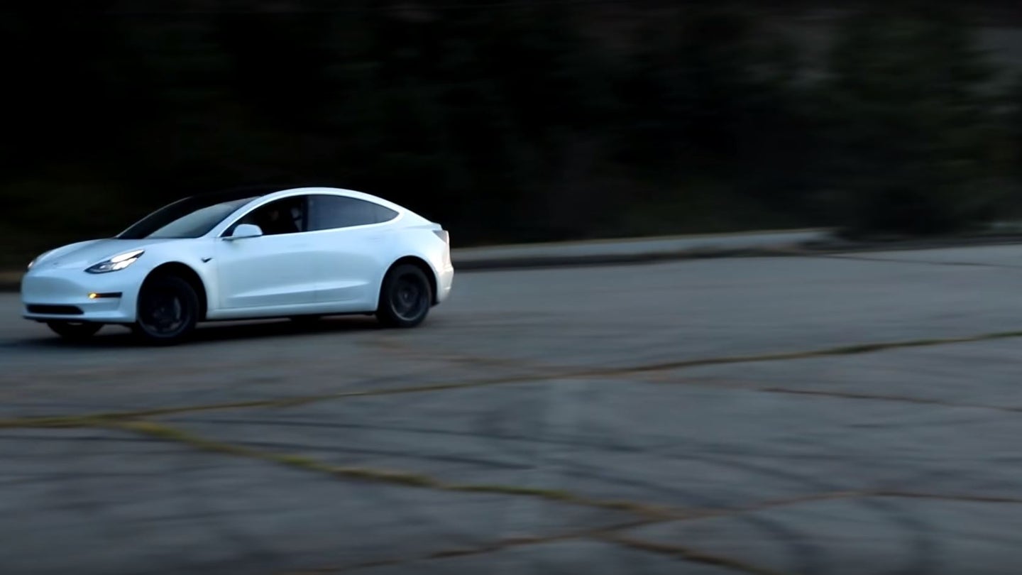 Watch YouTubers Drift a Tesla Model 3 As If It Were a Nissan 240SX