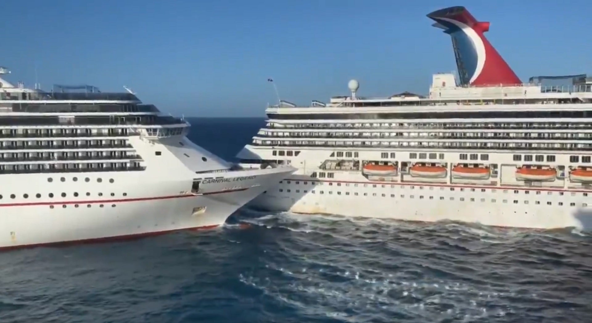 carnival cruise ships crash into each other