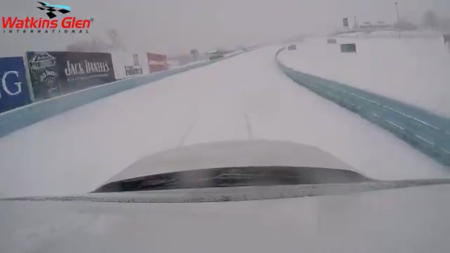 Let it Snow: Watch an Onboard Lap of Watkins Glen International in Fresh Powder