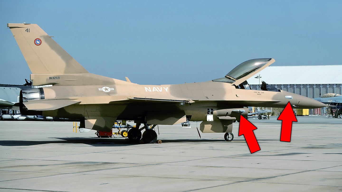 This One Navy F-16N Aggressor Had An Electronic Warfare Suite Only Found On Israeli Jets