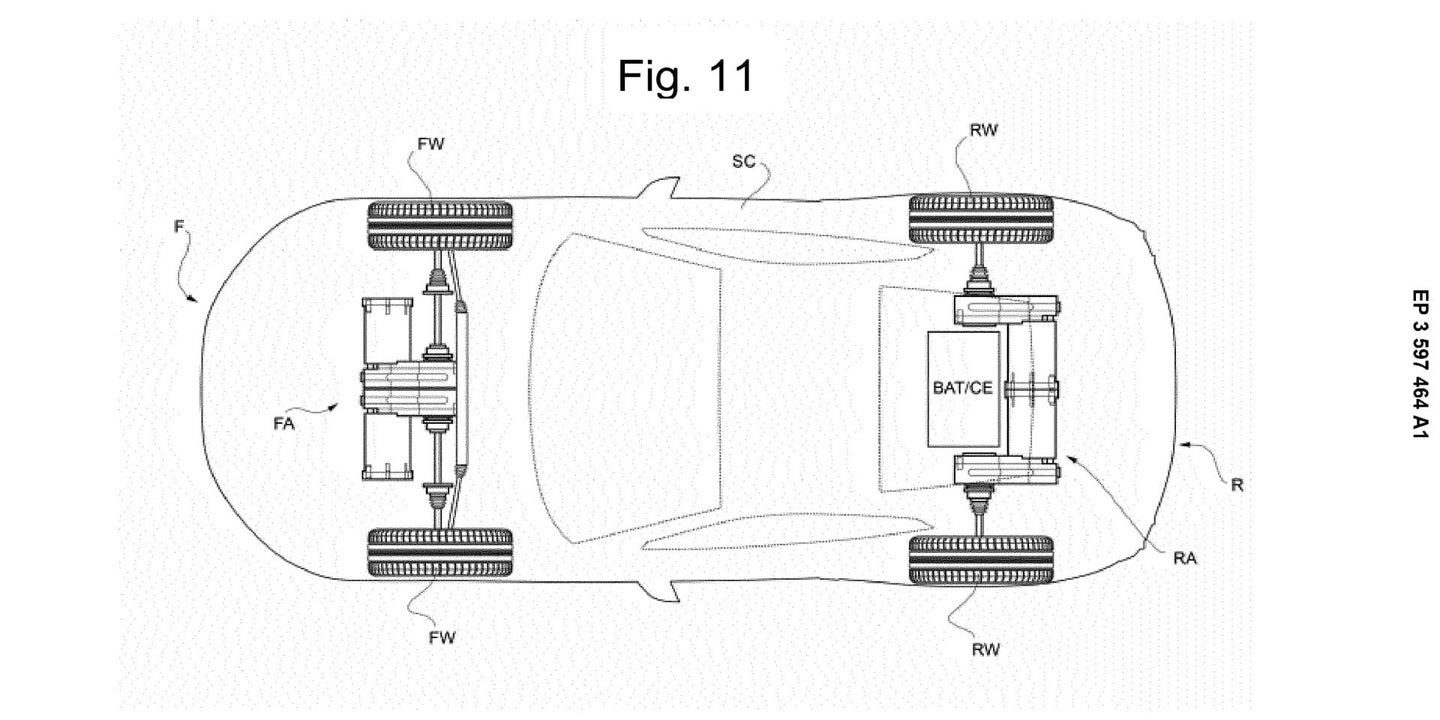 Ferrari’s First EV Could Have Quad-Motor All-Wheel-Drive, Patents Suggest