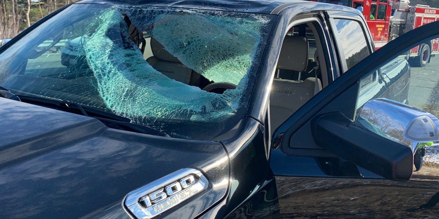 Terrifying Photo Shows Damage, Injuries Caused by Ice Flying Off a Truck&#8217;s Roof