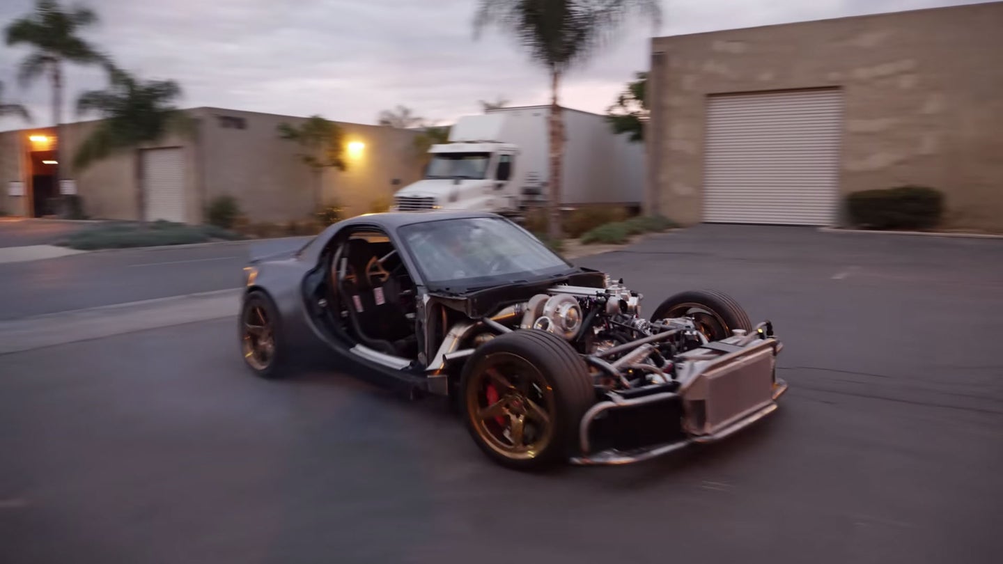 Watch the World’s First Four-Rotor, AWD Mazda RX-7 Rip Around the Block