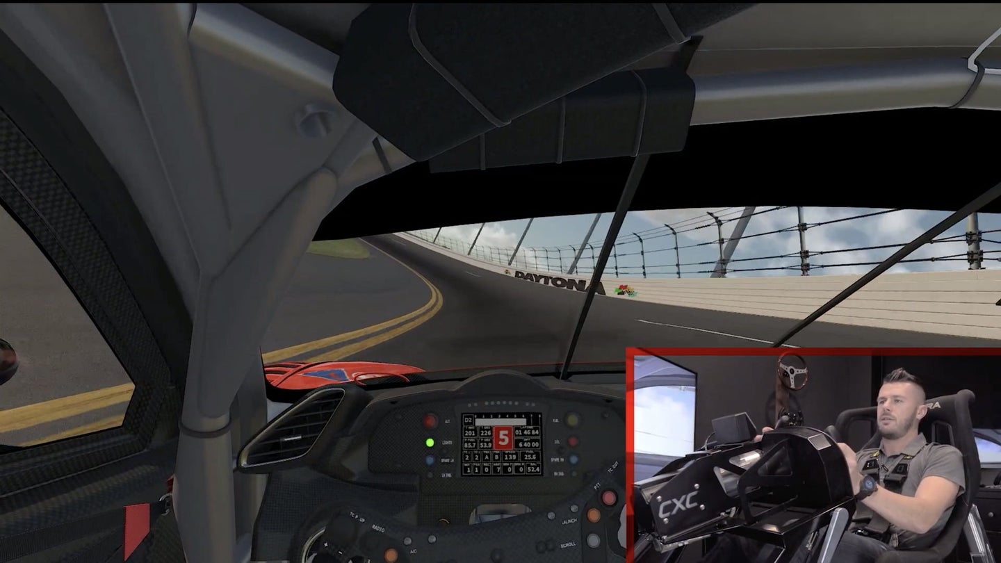 Watch: Pro Racer Breaks Down Daytona Road Course in Ferrari 488 GT3 Sim