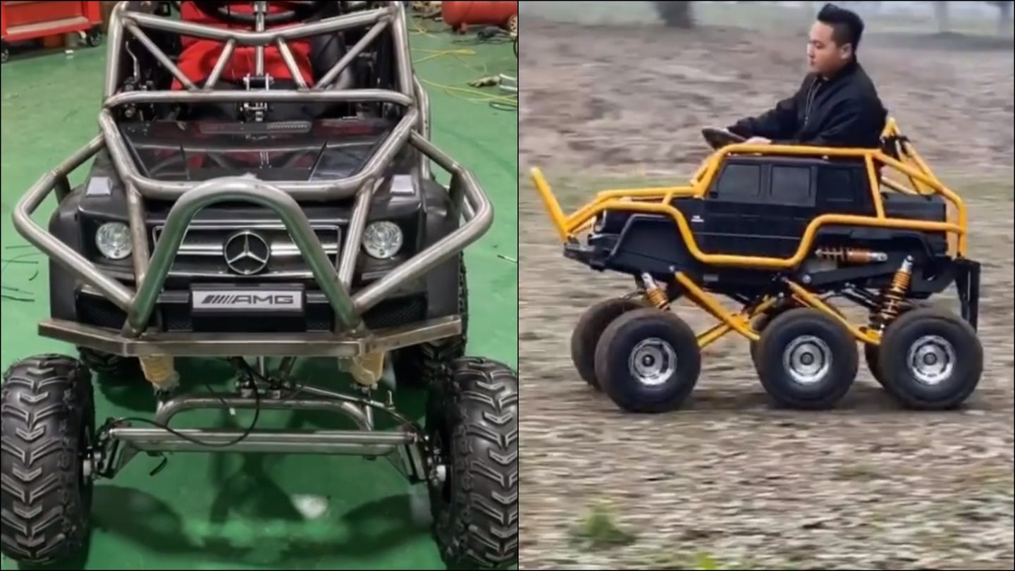 Exemplary Dad Builds Mercedes-Benz G-Wagen 6×6 Ride-On Toy With Roll Cage