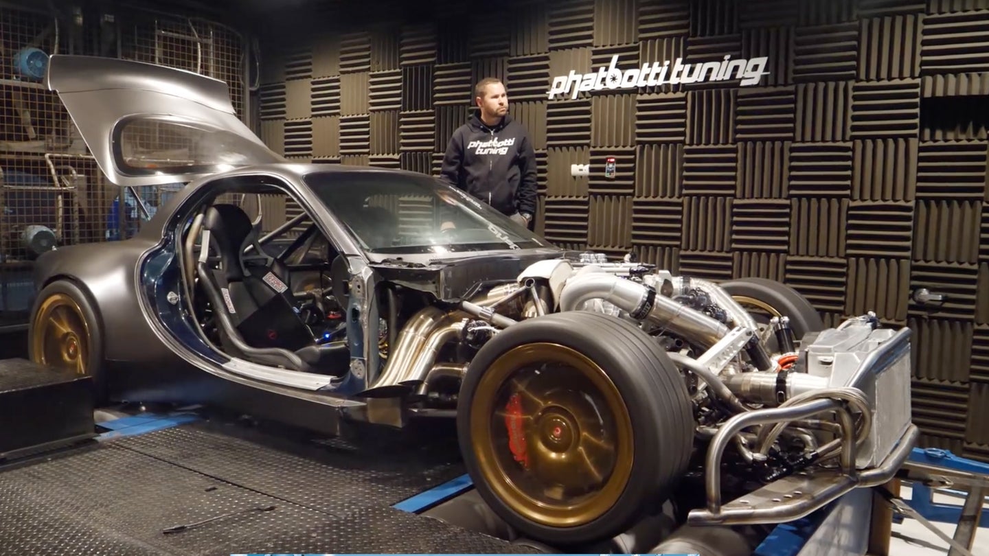 Rob Dahm’s 1,000-HP, Quad-Rotor RX-7 Spits Monster Flames On the Dyno