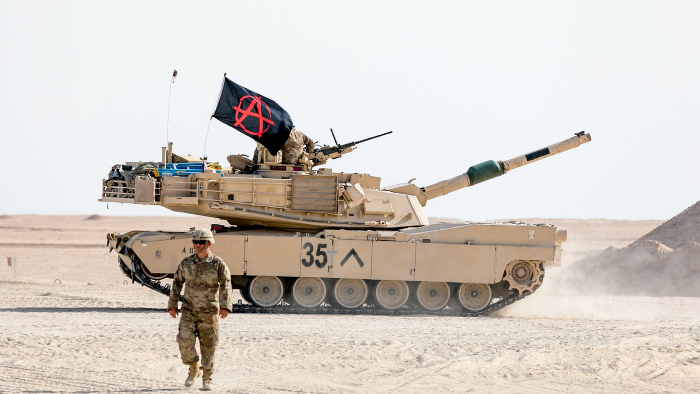 The Crew Of This Army National Guard M1 Abrams Tank Flies An Anarchist Flag In Kuwait (Updated)