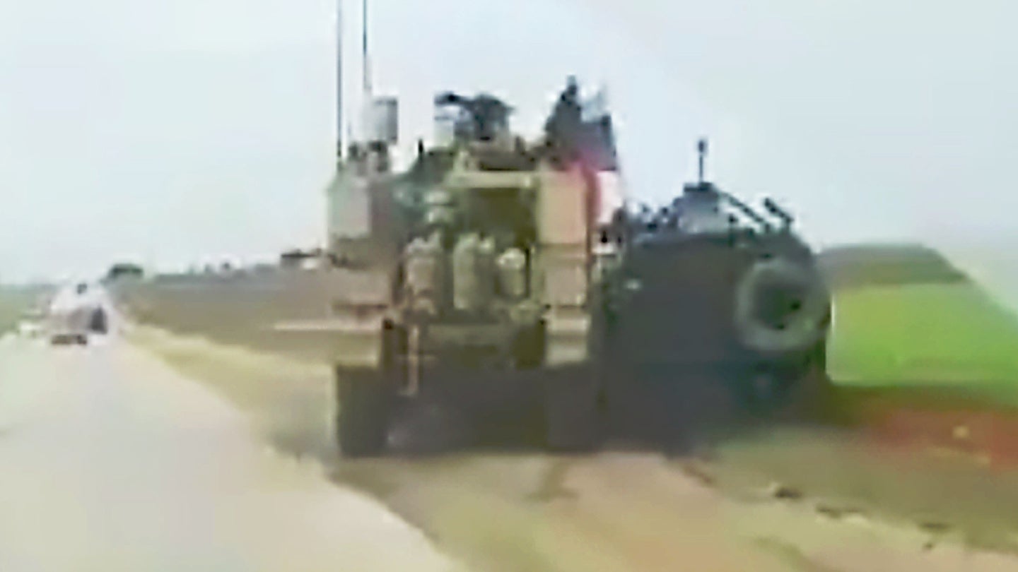 Crazy Video Emerges Of American And Russian Armored Vehicle Road Rage Incident In Syria