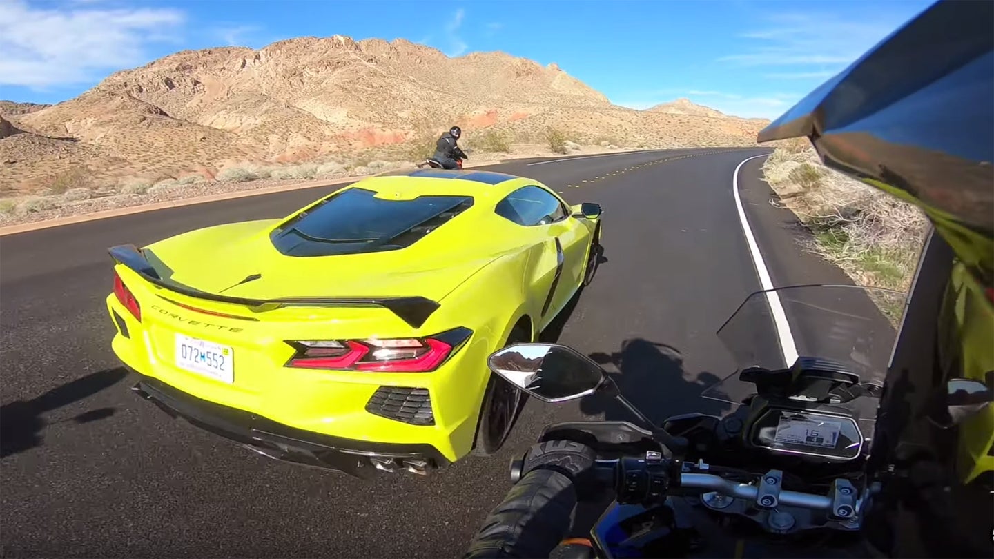 2020 Chevy Corvette C8 Test Driver Nearly Takes Out a Group of Motorcyclists