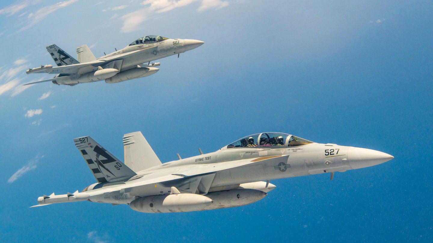Navy EA-18G Teamed With Two Other Growlers Flying Semi-Autonomously As Loyal Wingmen