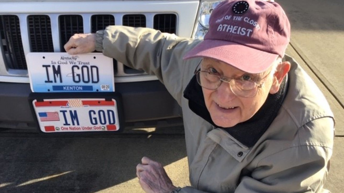 Triumphant Man Granted &#8216;IM GOD&#8217; License Plate After Kentucky Legal Battle