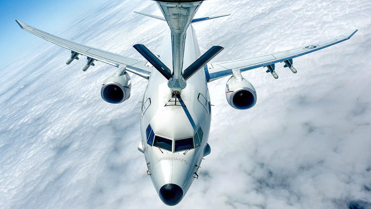 A US Navy P-8A Poseidon carrying four AGM-84D Harpoon anti-ship missiles.