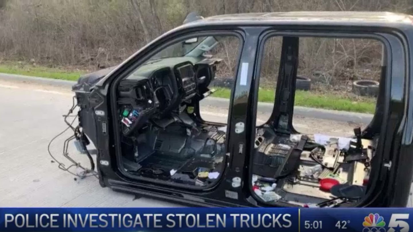 This Is What’s Left of a Stolen 2018 Chevy Silverado Found on a Texas Highway