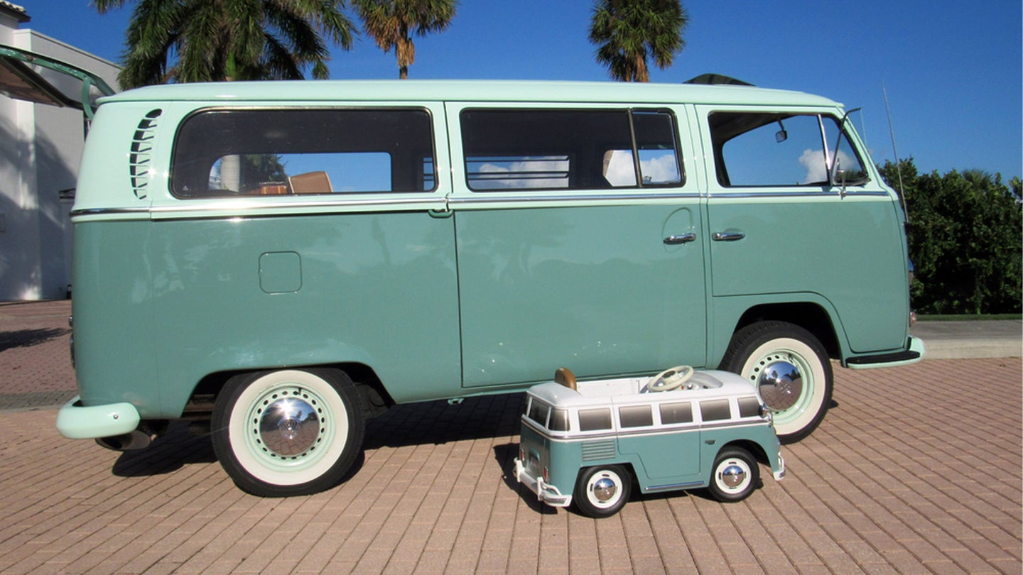 Mint 1971 Volkswagen Type II Bus For Sale Has Its Own Matching Kiddie Car
