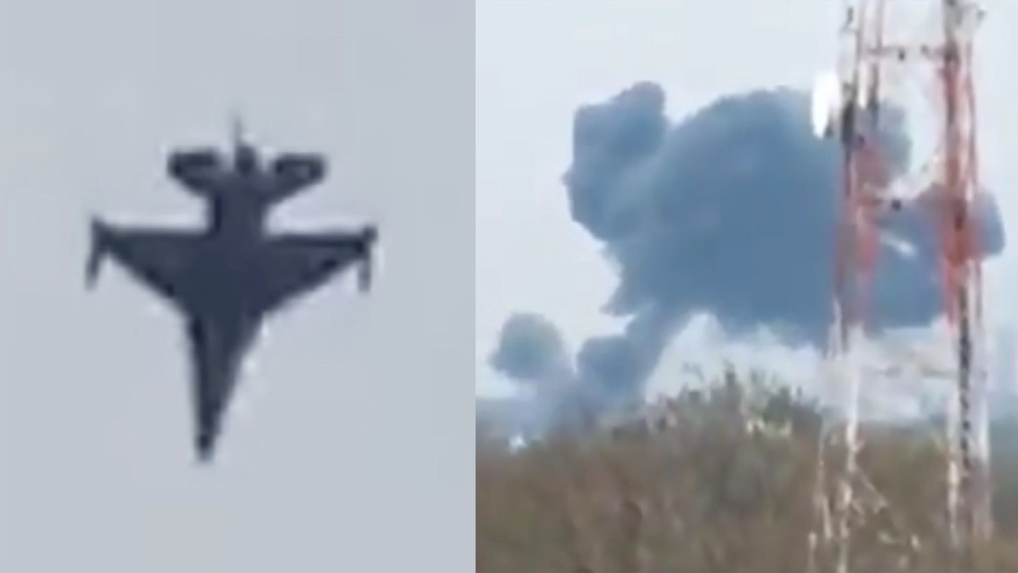 Pakistani F-16 Crashes In Islamabad, Video Shows Hard Maneuver Before Impact (Updated)