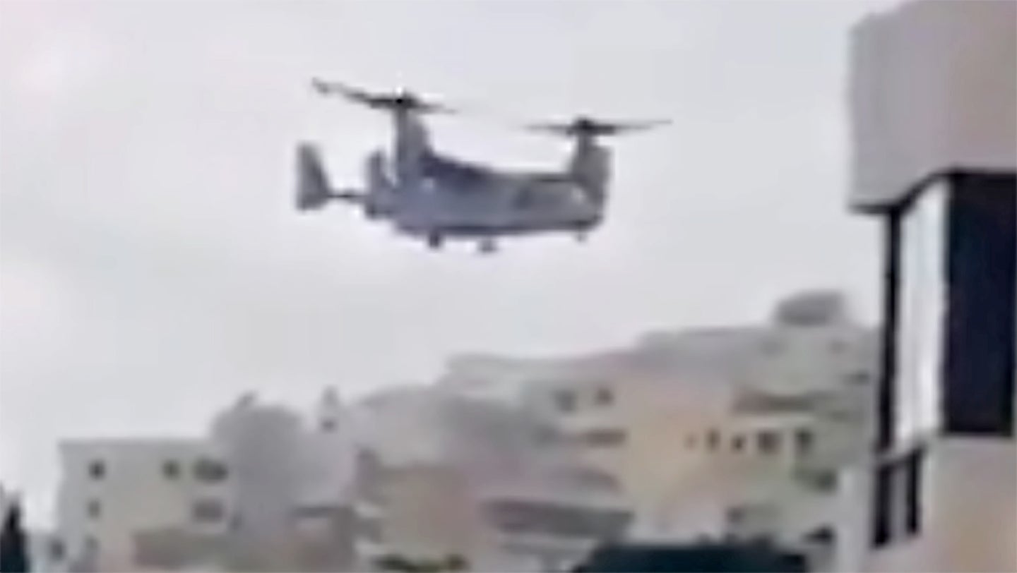 MV-22 Osprey Spotted Making Brief Stop At U.S. Embassy In Lebanon After Prisoner Release (Updated)