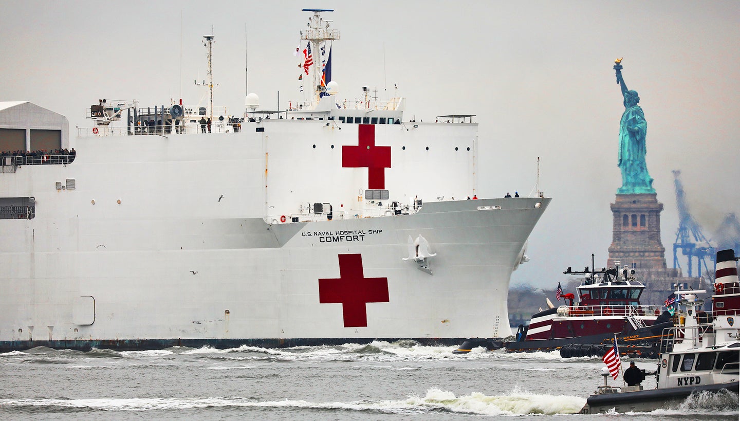 Hospital Ship USNS Comfort Arrives In New York As Coronavirus Overwhelms Medical Infrastructure