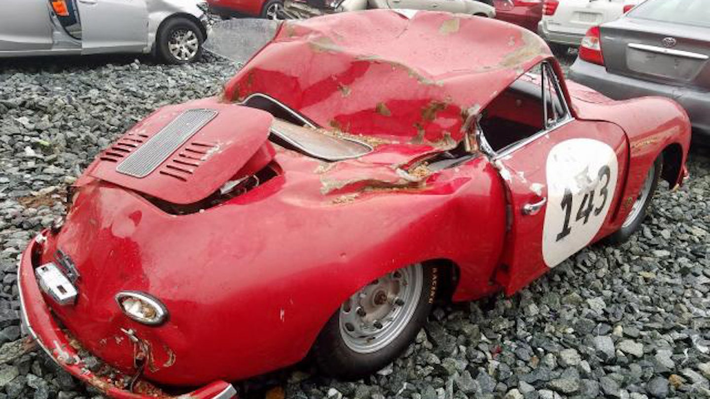 This Ex-Concours 1959 Porsche 356A Is Stranded at a Small-Town Copart