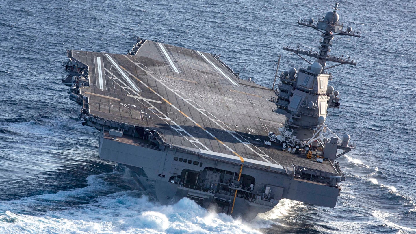 New Report On The Navy&#8217;s Troubled Ford Class Aircraft Carrier Is Literally The Shits
