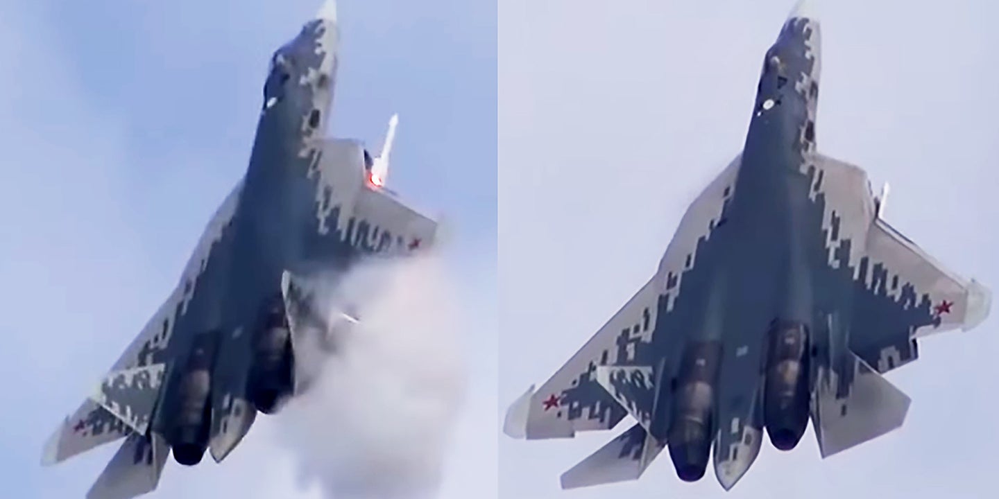 This Is The First Video Of An Su-57 Firing A Missile From Its Side Weapon Bay, Or Is It?