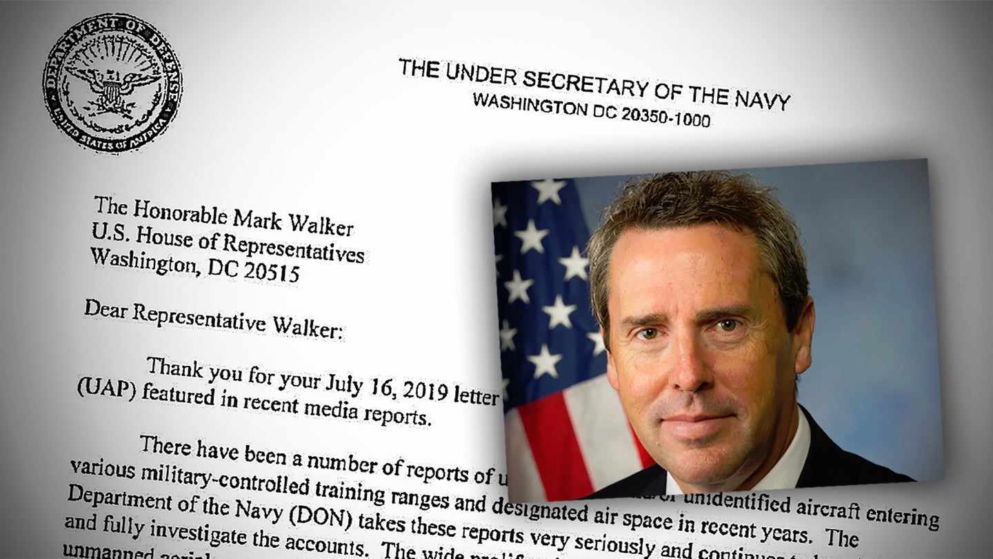 This Is The Letter The Navy Sent A Congressman Who Was Demanding Answers About UFOs