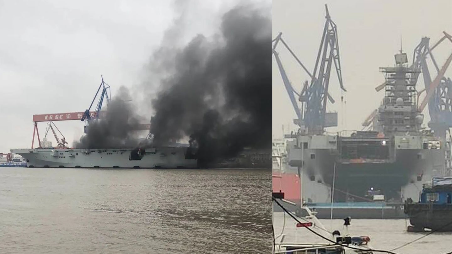Fire Breaks Out On China&#8217;s Massive New Type 075 Amphibious Assault Ship
