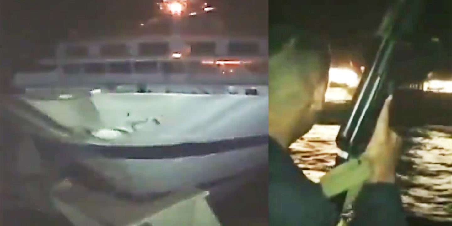 Video Emerges Of Venezuelan Navy Ship Firing On And Colliding With Cruise Ship Before Sinking