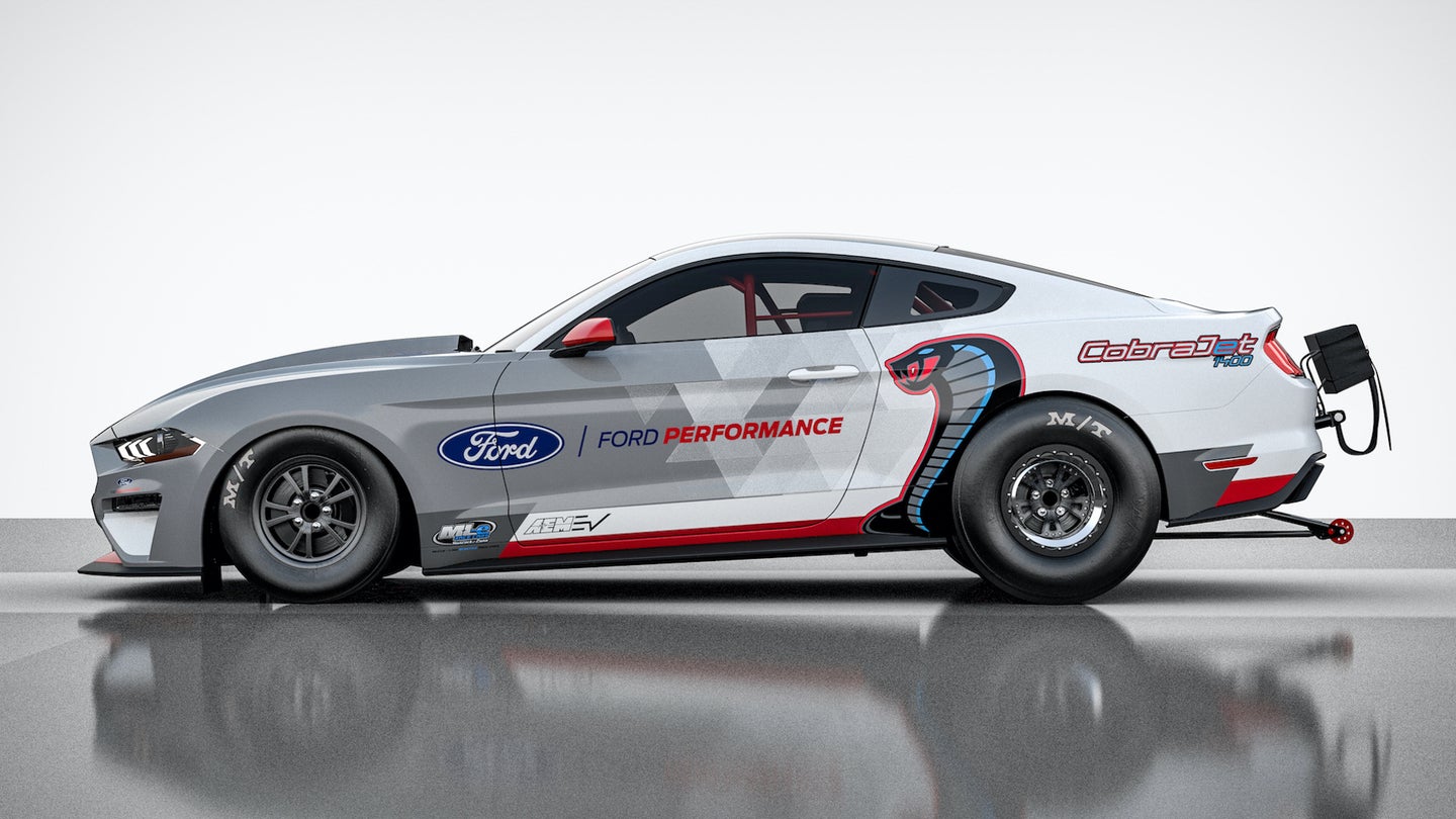 Behold the All-Electric, 1400-HP Ford Mustang Cobra Jet 1400 Drag Car