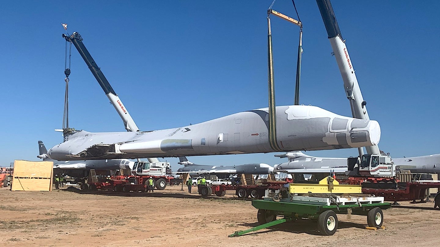 Air Force Sends Full B-1B Airframe From Boneyard To Kansas To Create Its “Digital Twin”