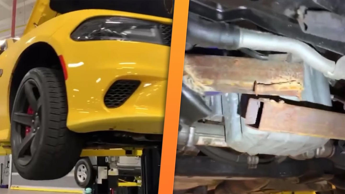This Sketchy Dodge Charger Hellcat Frame Job Is the Year’s Most Dangerous ‘Repair’