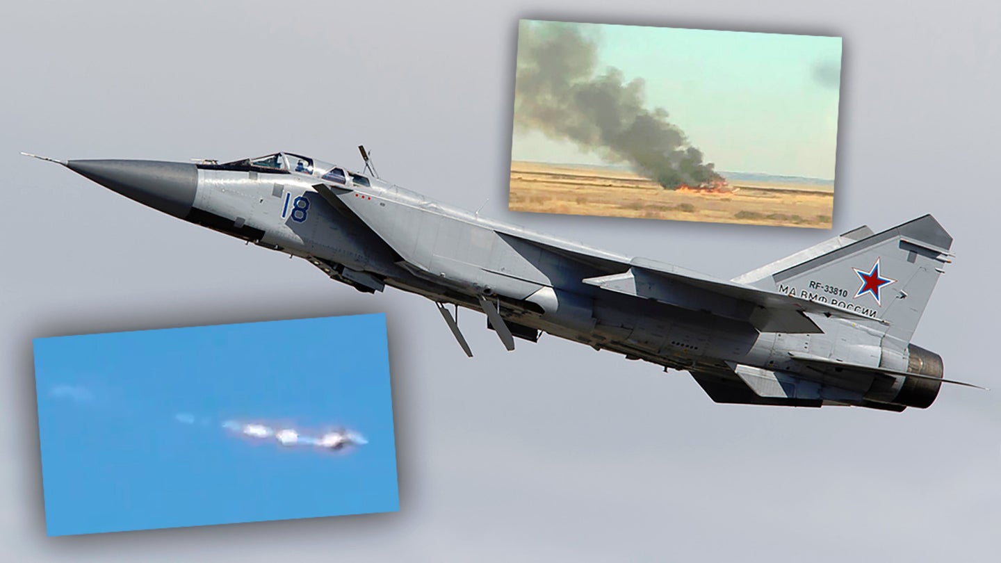 MiG-31 Foxhound Bursts Into Flames After Takeoff And Then Crashes And Burns In Kazakhstan