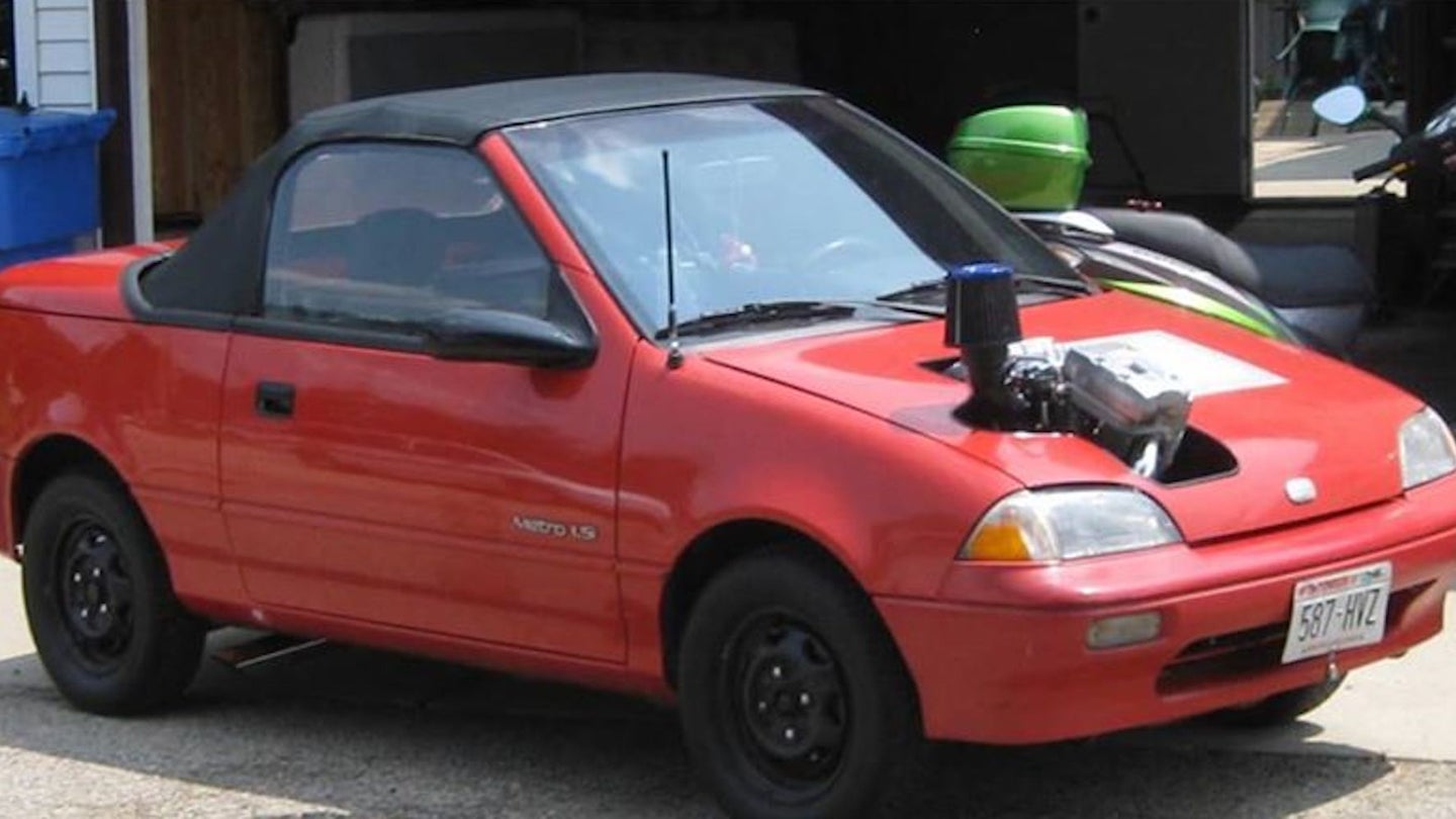 Harley-Davidson-Swapped Geo Metro Convertible Will Make You Happy Again for $3,500