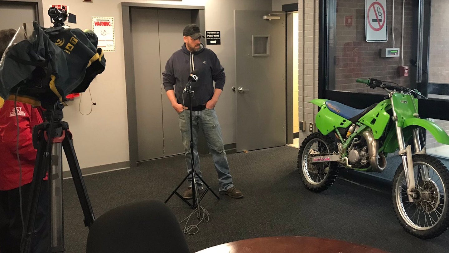 Police Reunite Man With Kawasaki Dirt Bike 27 Years After It Was Stolen