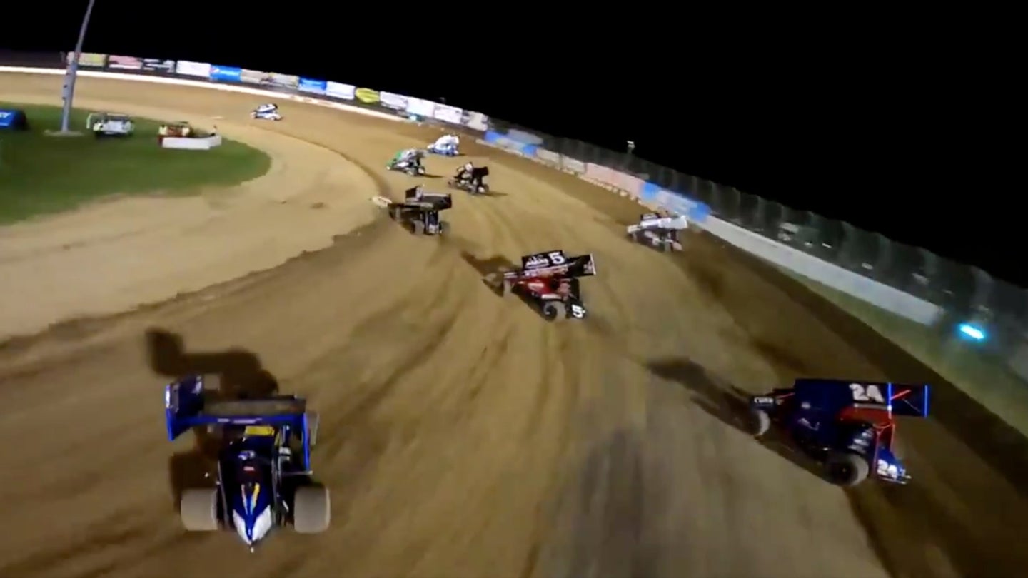 All Racing Broadcasts Should Look Like This Drone-Captured Sprint Car Battle