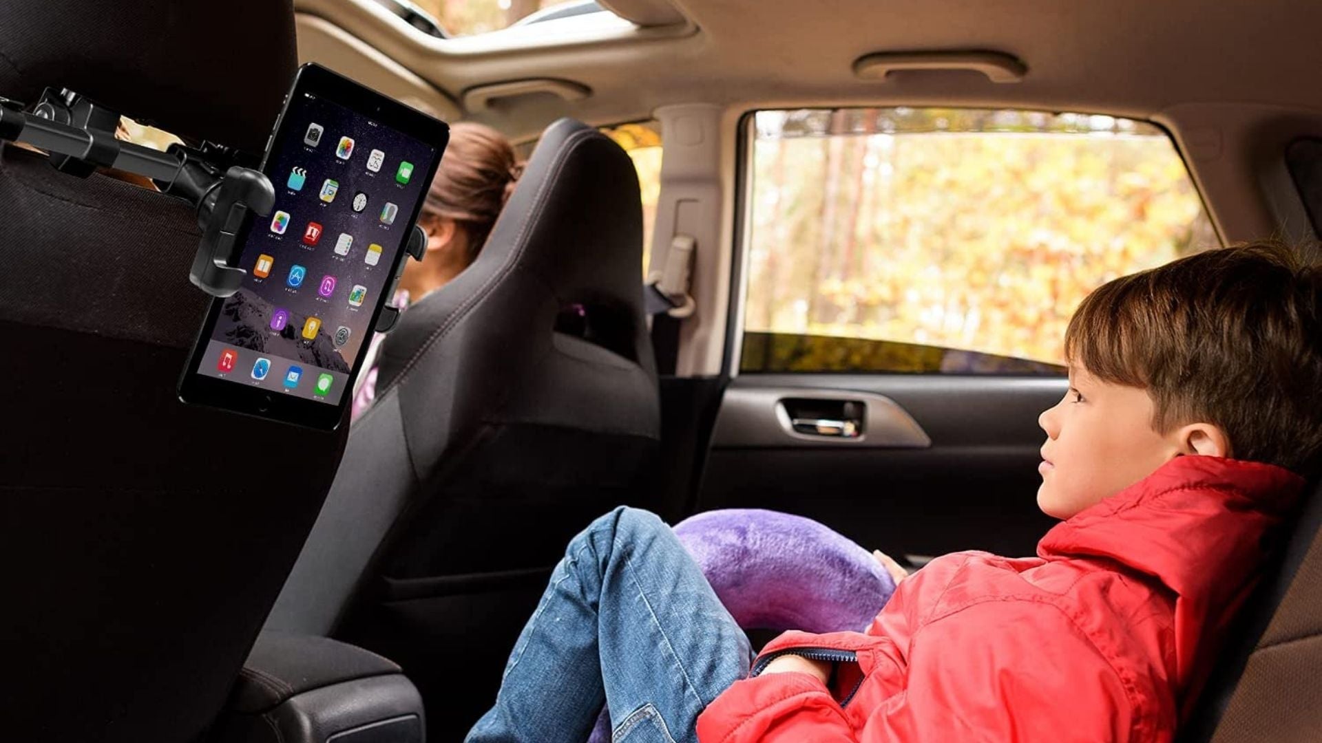 360° Adjustable Car Seat Beak Headrest Mount Bracket Holder for Tablets Phones 