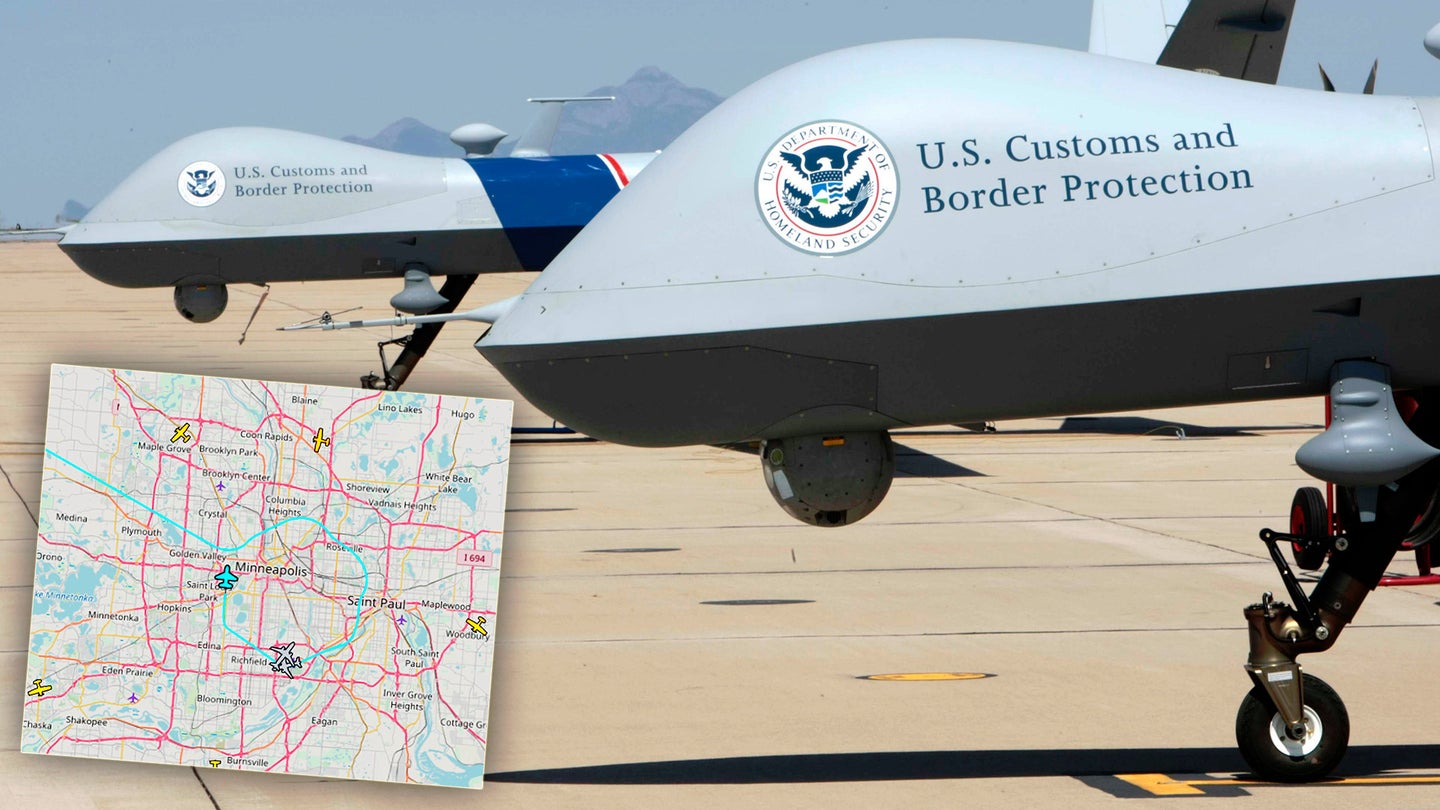 Customs And Border Protection Reaper Drone Appears Over Minneapolis Protests
