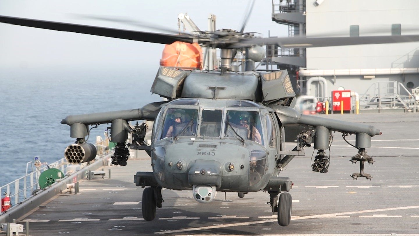 Foreign Special Operations Gunships Train On The Navy’s Huge Sea Base In The Persian Gulf