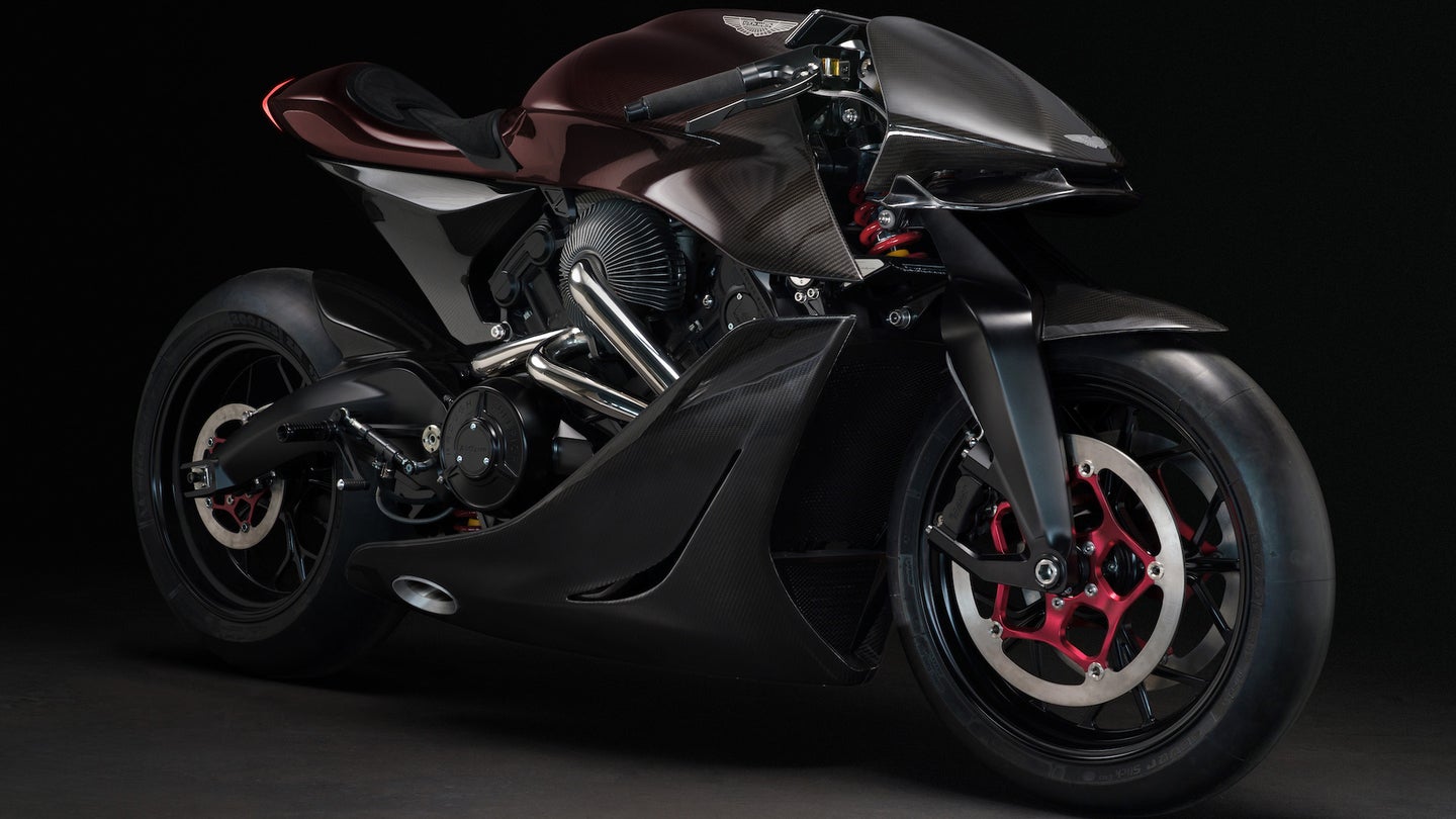 Aston Martin’s New 180-HP, Carbon Fiber Motorcycle Hits the Track