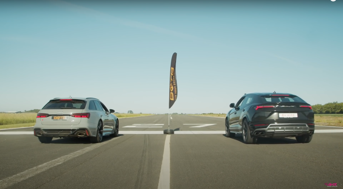 Come On and Bring the Family to This Audi RS6 Avant vs. Lamborghini Urus Drag Race
