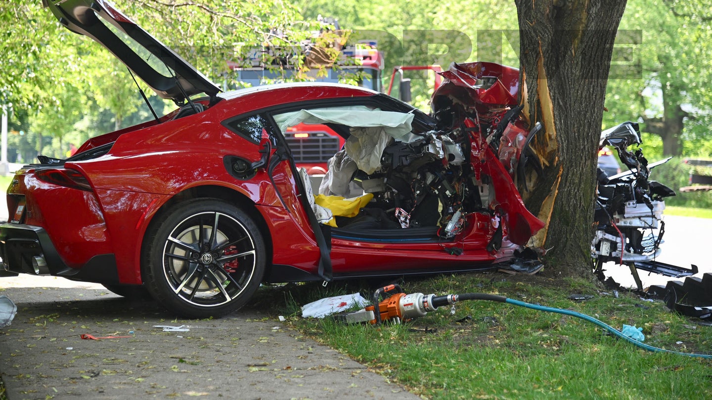 Brand New Toyota Supra Crashed Into Tree During Test Drive